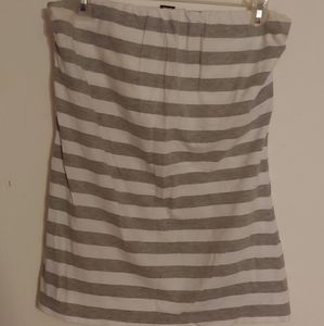 Strapless, striped shirt